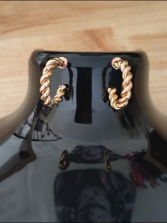 Jewelry - Gold Twisted Rope Hoop Earrings